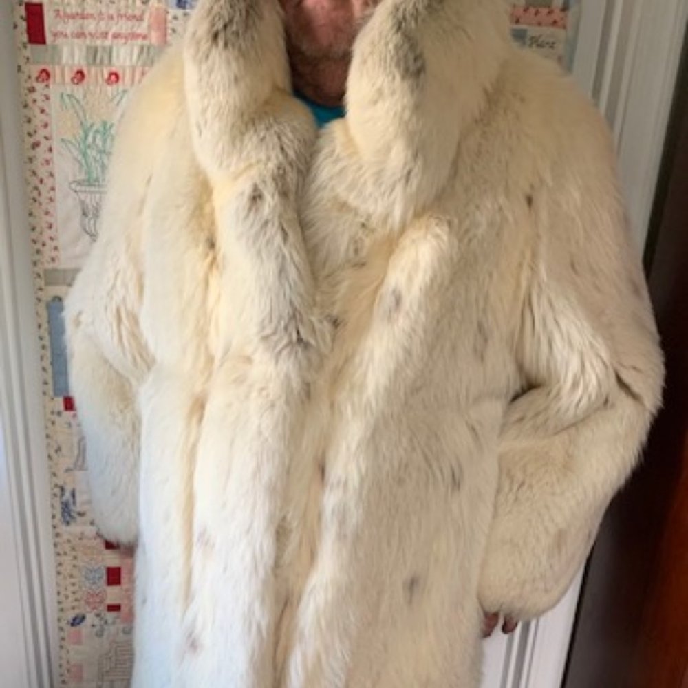 White Russian Fox Full Length Fur Coat